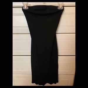 Black strapless dress